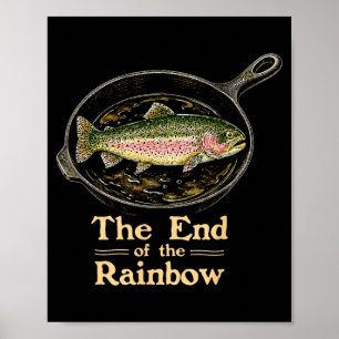Póster El final del arcoiris divertido pez trucha en sart
