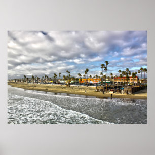 Póster "El final playa CA de Newport de un día"