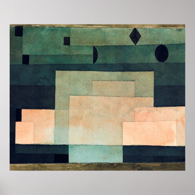 Póster El firmamento sobre el templo (1922) por Paul Klee (Frente)