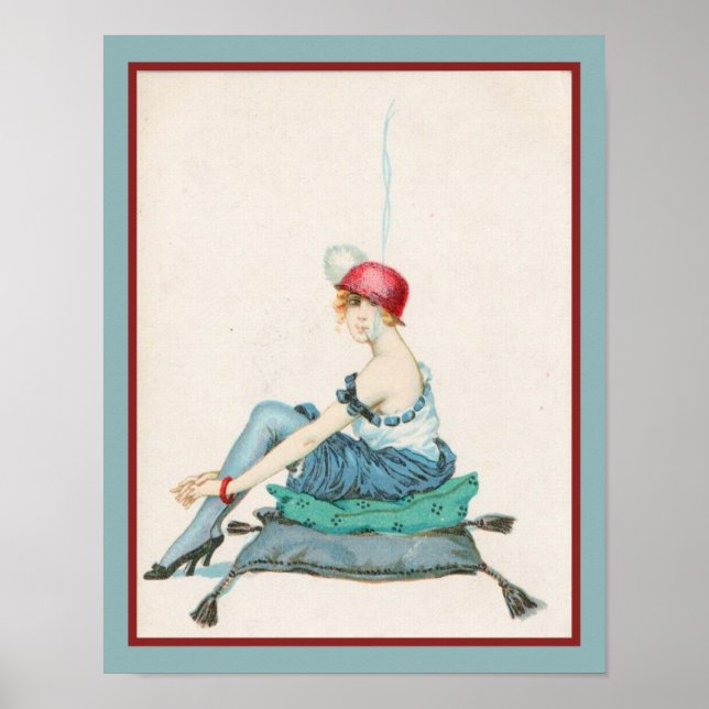 Póster El Flapper fumador de los años 20 (Frente)