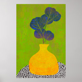 Póster El florero botánico moderno aún es vida