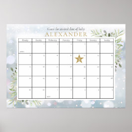 Póster El Foliage de Invierno Baby Shower Asume La Partid