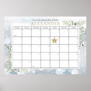 Póster El Foliage de Invierno Baby Shower Asume La Partid