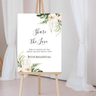 Póster El follaje tropical dorado comparte el Rótulo de l