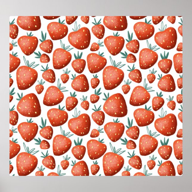 Póster El fondo blanco de las fresas rojas es impecable (Frente)