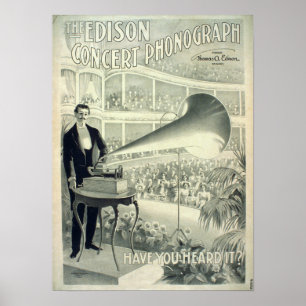 Póster El fonógrafo del concierto de Edison