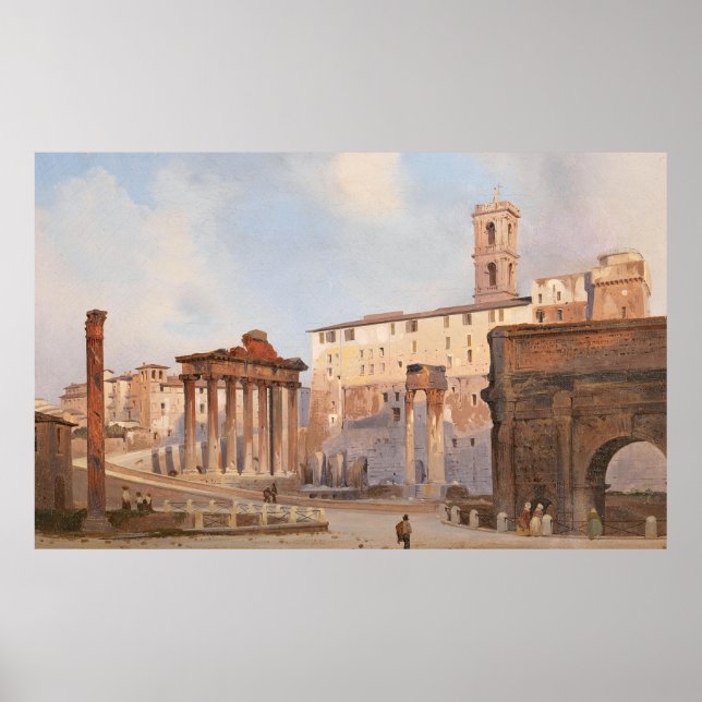 Póster El Foro Romano con el Arco de Constantina (Frente)