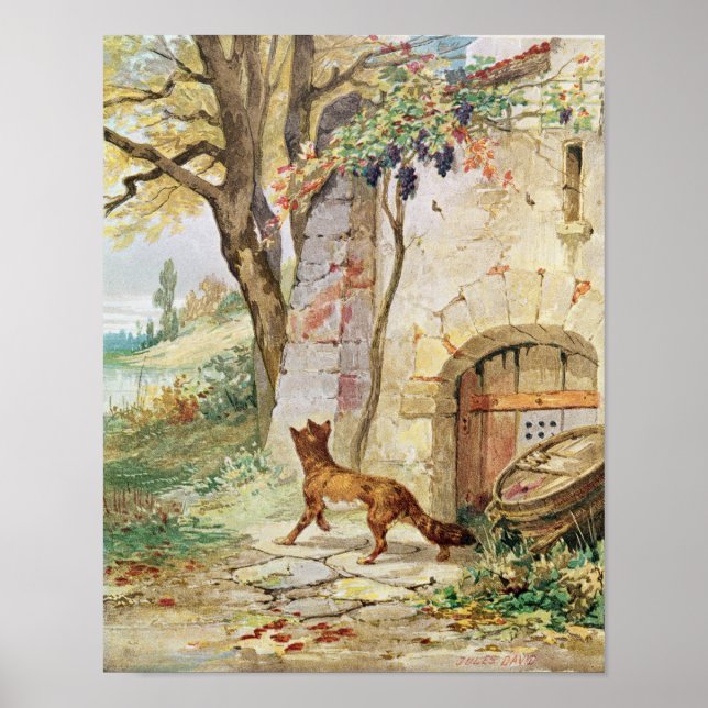 Póster El Fox y las uvas, ilustracion para (Frente)