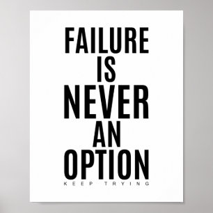 Póster El fracaso nunca es una opción   Cotización motiva