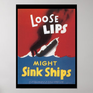 Póster El fregadero flojo de los labios envía la guerra