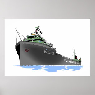 Póster El Freighter Walter A de los Grandes Lagos. Sterli