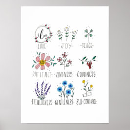 Póster El fruto del espíritu de los galatianos 5:22-23