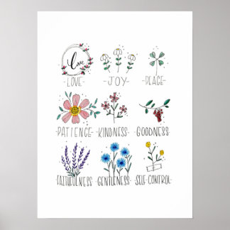 Póster El fruto del espíritu de los galatianos 5:22-23