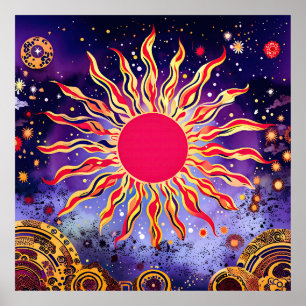 Póster "El fuego bailarín del Cosmos" El Sol