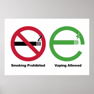 Póster El fumar prohibido. Vaping permitió
