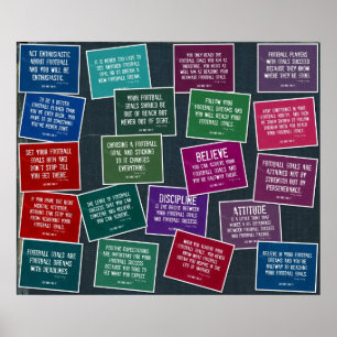 Póster El fútbol cita el collage en dril de algodón y
