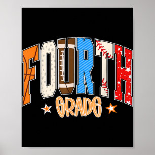 Póster El fútbol de basketball de cuarto grado de vuelta 