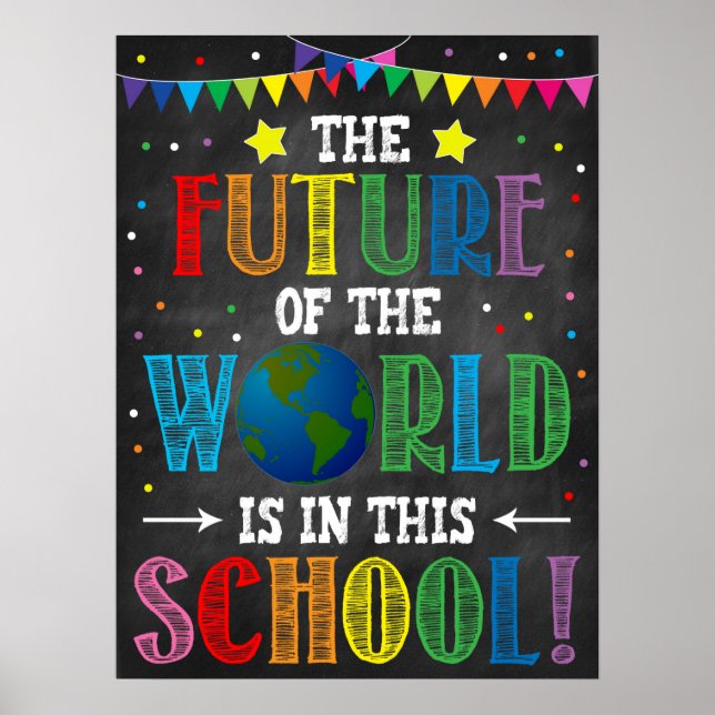 Póster El Futuro Del Mundo En Este Poster Escolar (Frente)