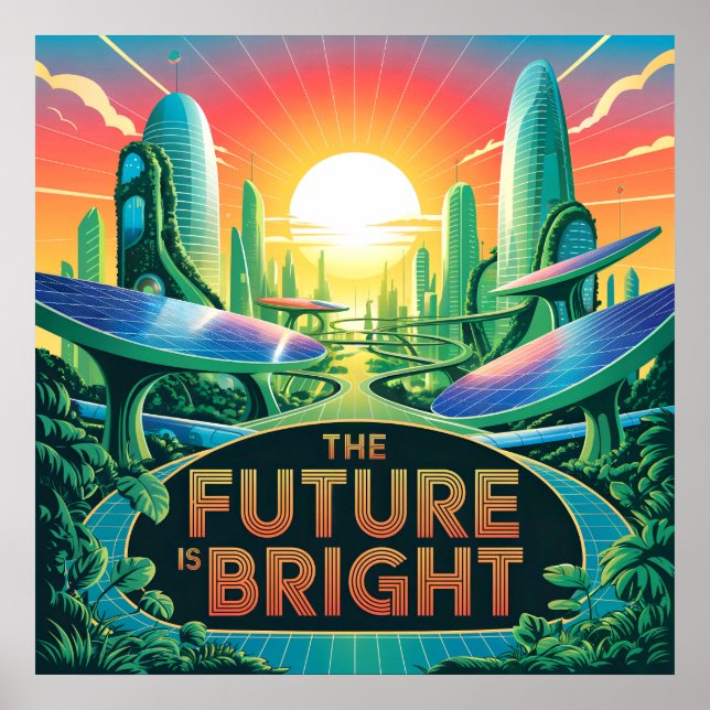 Póster El futuro es brillante - Poster de Solarpunk (Frente)