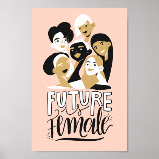 Póster El futuro es femenino | Cita feminista motivaciona
