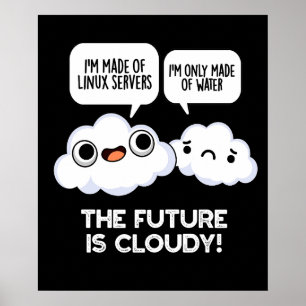 Póster El Futuro Es Una Computadora Climática Nublada Pun