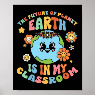 Póster El Futuro Planeta Tierra En Mi Salón Groovy Orgull