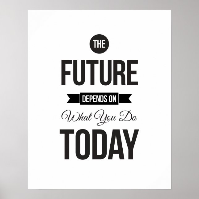 Póster El futuro - Poster de citas Inspiradoras blancas (Frente)