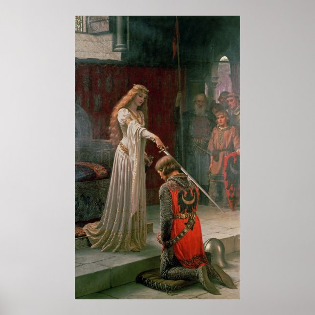 Póster El galardón de Edmund Blair Leighton, c. 1901 (Frente)
