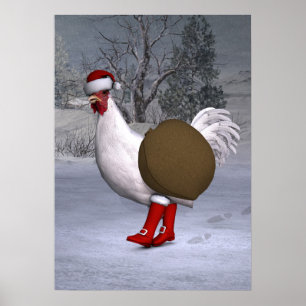 Póster El gallo blanco Santa Claus