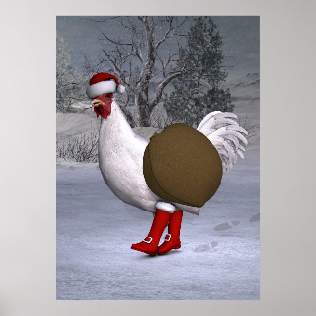 Póster El gallo blanco Santa Claus (Frente)