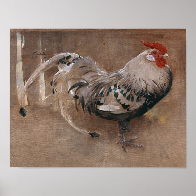 Póster El gallo | Joseph Crawhall (Frente)