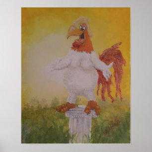 Póster "El Gallo que Pensaba que Hacía que Saliera el Sol