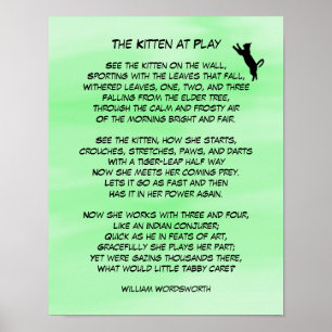 Póster El gatito jugando poema