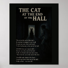 El gato al final del Poster de poemas del salón