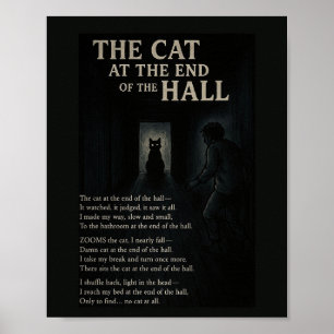Póster El gato al final del Poster de poemas del salón