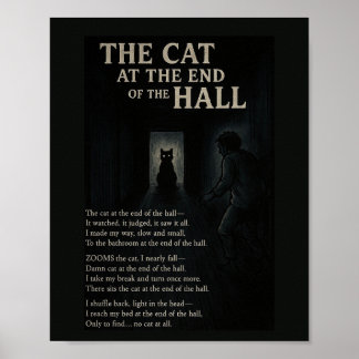 Póster El gato al final del Poster de poemas del salón