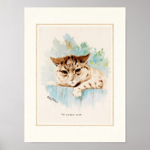 Póster El gato al lado de la puerta de Louis Wain