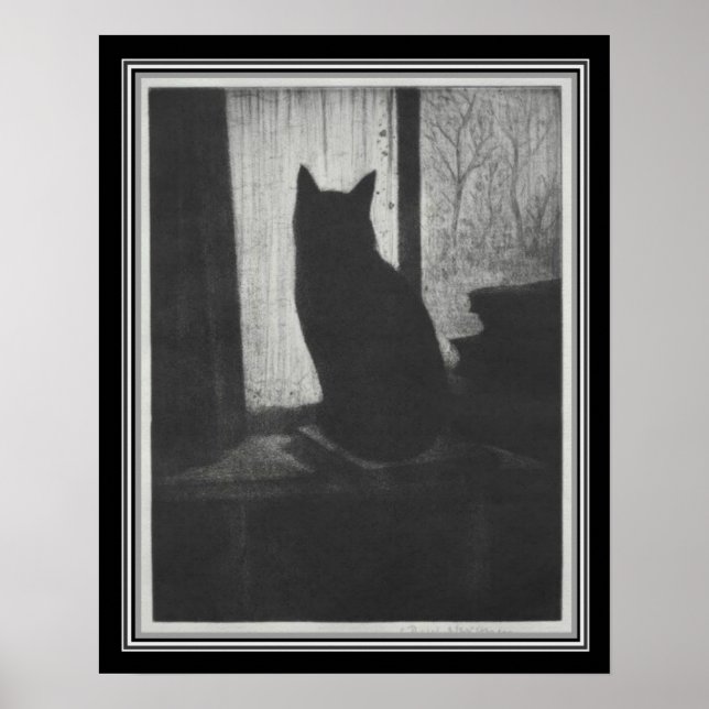Póster "El gato", aproximadamente 1900, de CRW Nevinson (Frente)