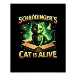 Póster El gato curioso de Schrödinger
