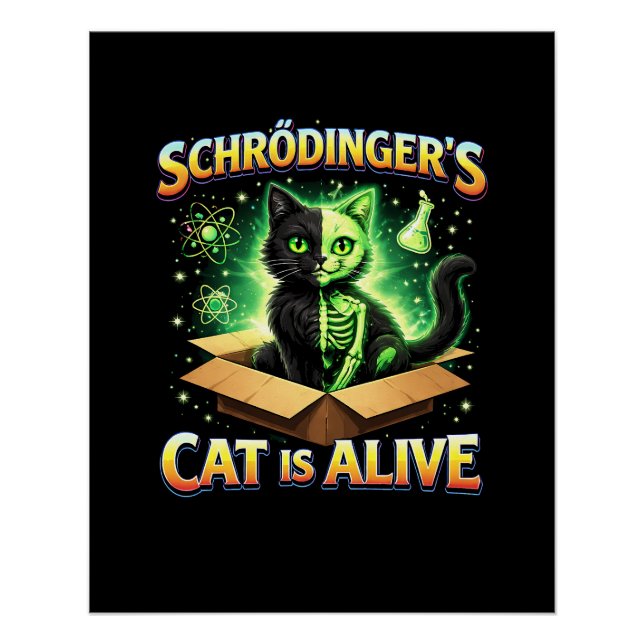 Póster El gato curioso de Schrödinger (Anverso)