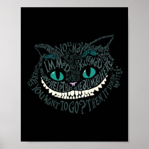 Póster El Gato De Cheshire Alice Se Enloqueció Aquí Wonde