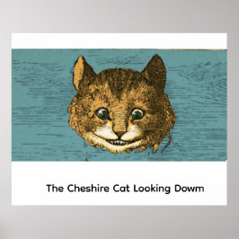 Póster El gato de Cheshire mirando hacia abajo