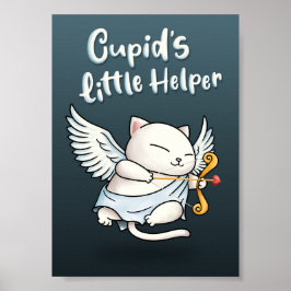 Póster El gato de Cupido ayudante Velentines