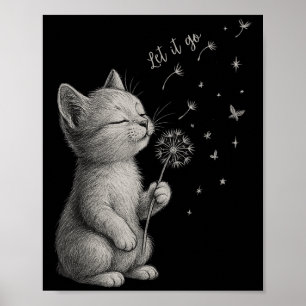 Póster El Gato De Flor De Rata Gatita Gatita Gatita De Pe