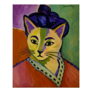 Póster El gato de la franja verde – Inspirado en el fauvi
