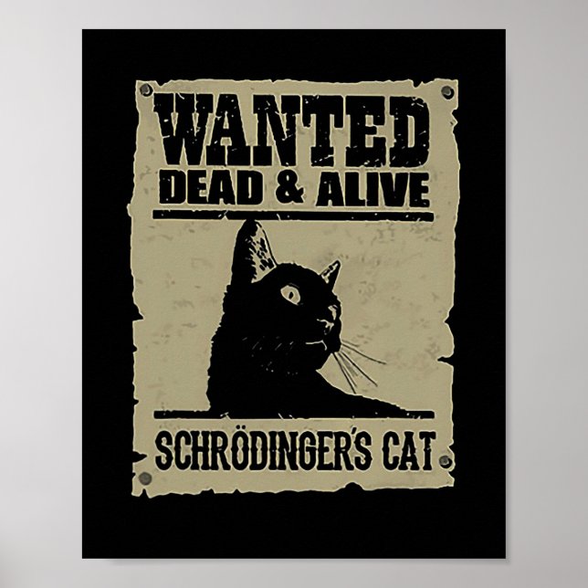 Póster El gato de Schrodinger vivo y muerto (Frente)