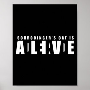 Póster El gato de Sheldon Schroedinger - vivo y muerto