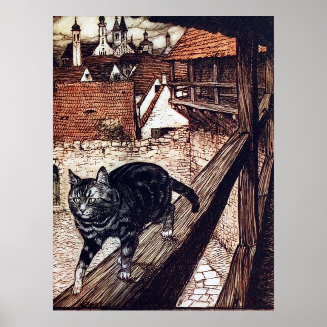 Póster El gato del castillo por Rackham (Frente)