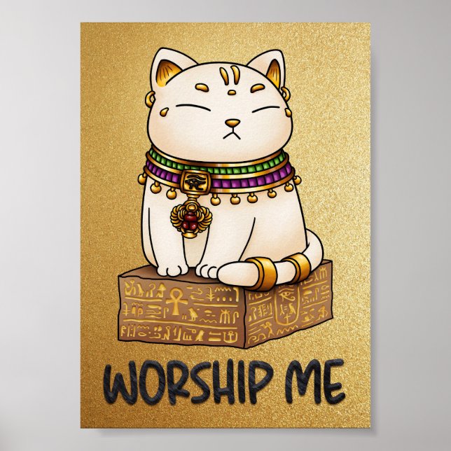 Póster El gato egipcio Dios me adoró (Frente)