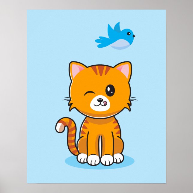 Póster El gato es un Poster malicioso (16x20) (Frente)